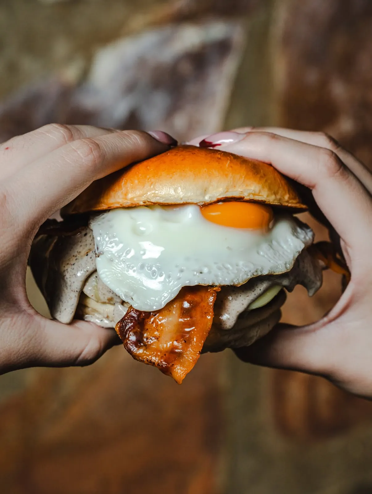 Burger Trufadísima con huevo a la plancha y bacon